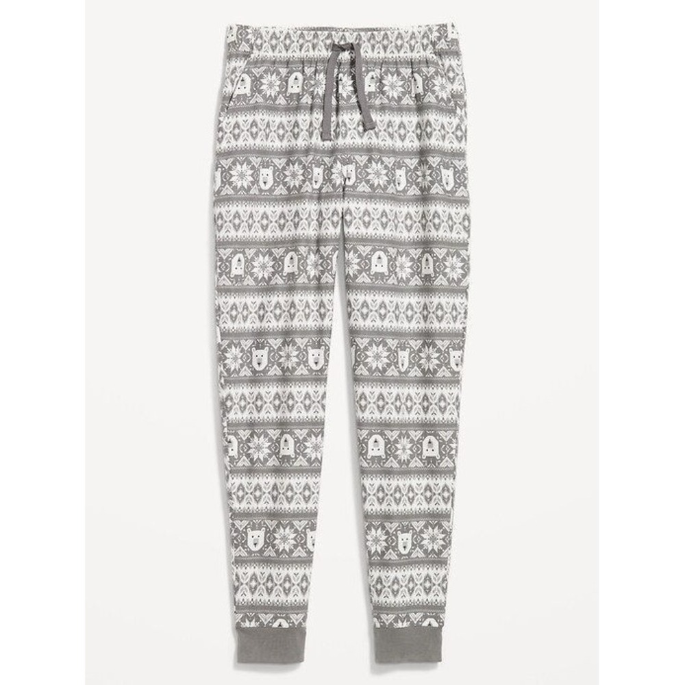 Old Navy Matching Printed Flannel Jogger PJ Pants #751957 - Gray Polar Bears - M